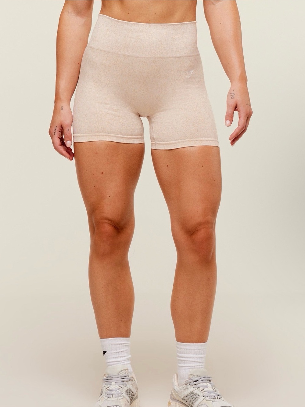Gymshark High-Waist Seamless Cream Whitney Shorts